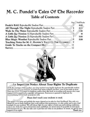 M.C. Handel\'s Tales Of The Recorder - Handel - Classroom Recorder - Kit/CD