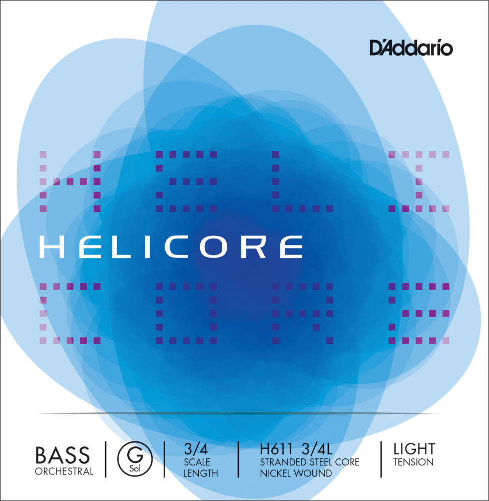 H611 3/4L - Helicore Orchestral Bass Single G String, 3/4 Scale, Light Tension
