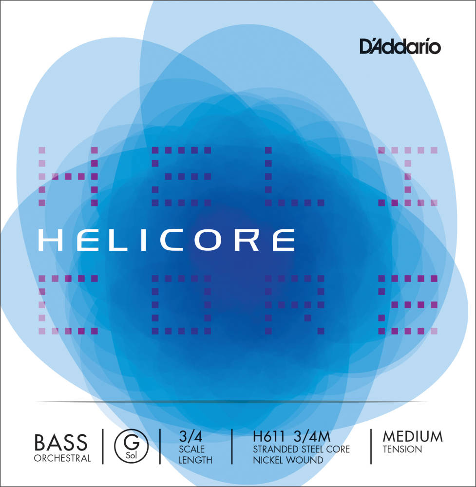H611 3/4M - Helicore Orchestral Bass Single G String, 3/4 Scale, Medium Tension