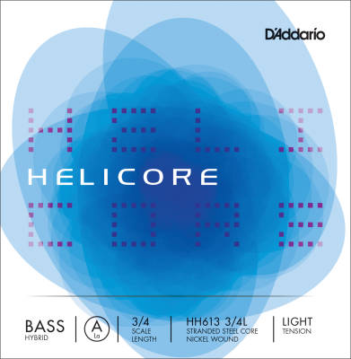 DAddario - HH612 3/4L - Helicore Hybrid Bass Single D String, 3/4 Scale, Light Tension