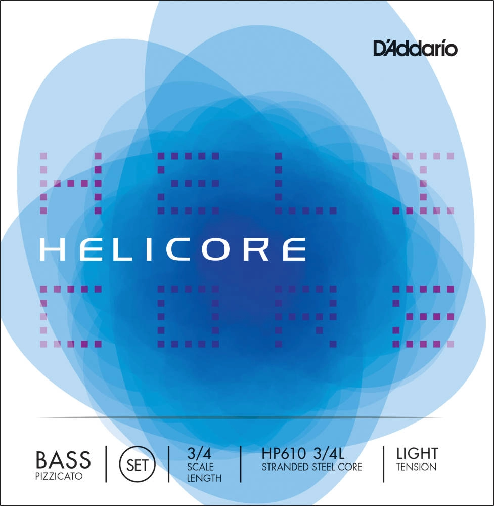 HP610 3/4L - Helicore Pizzicato Bass String Set, 3/4 Scale, Light Tension