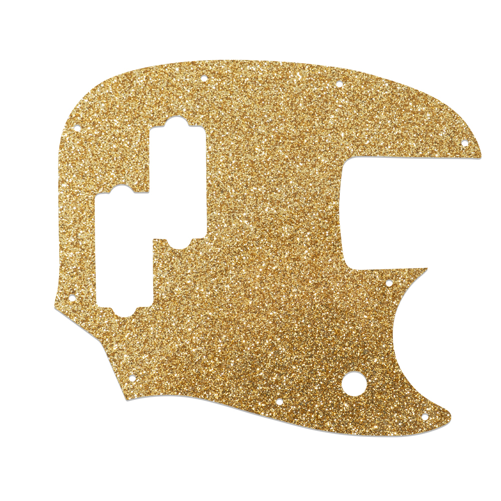 Custom Pickguard for Fender Short Scale Mustang Bass PJ - Rose Gold Sparkle Acrylic