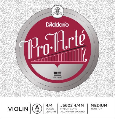 DAddario Orchestral - J5602 4/4M - Pro-Arte Violin Single A String, 4/4 Scale, Medium Tension