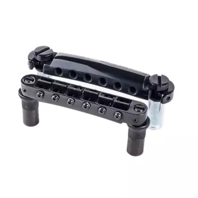 All Parts - TonePros Large Metric Tuneomatic and Tailpiece Set - Black