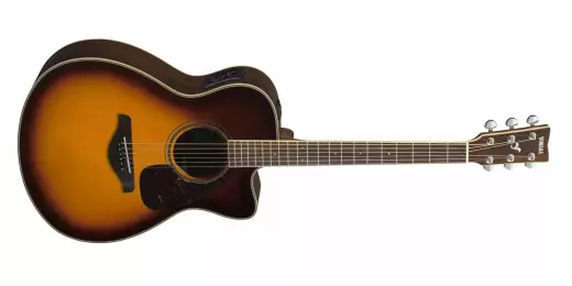 Yamaha - FSX830C Concert Acoustic/Electric Guitar with Cutaway - Brown Sunburst