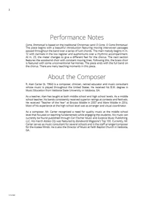 Come, Emmanuel - Carter - Concert Band - Gr. 2.5