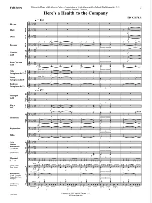 Here\'s a Health to the Company - Kiefer - Concert Band - Gr. 3.5