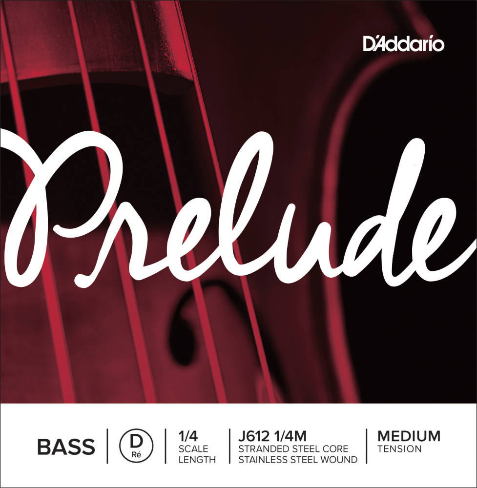 J612 1/4M - Prelude Bass Single D String, 1/4 Scale, Medium Tension