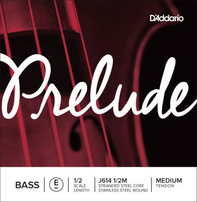 DAddario Orchestral - J614 1/2M - Prelude Bass Single E String, 1/2 Scale, Medium Tension