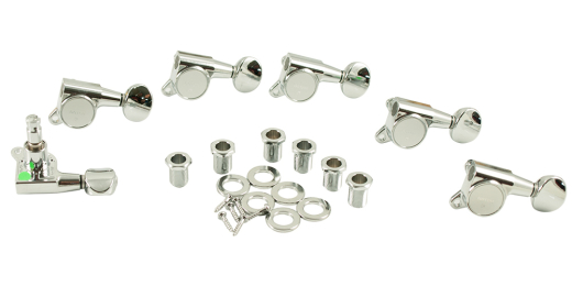 WD Music - Gotoh 6 In Line Locking Tuning Machines, Post Lock - Chrome