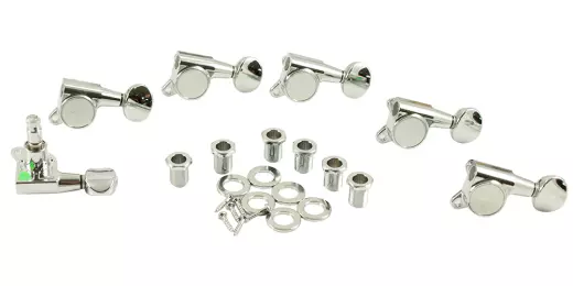 WD Music - Gotoh 6 In Line Locking Tuning Machines, Post Lock - Chrome