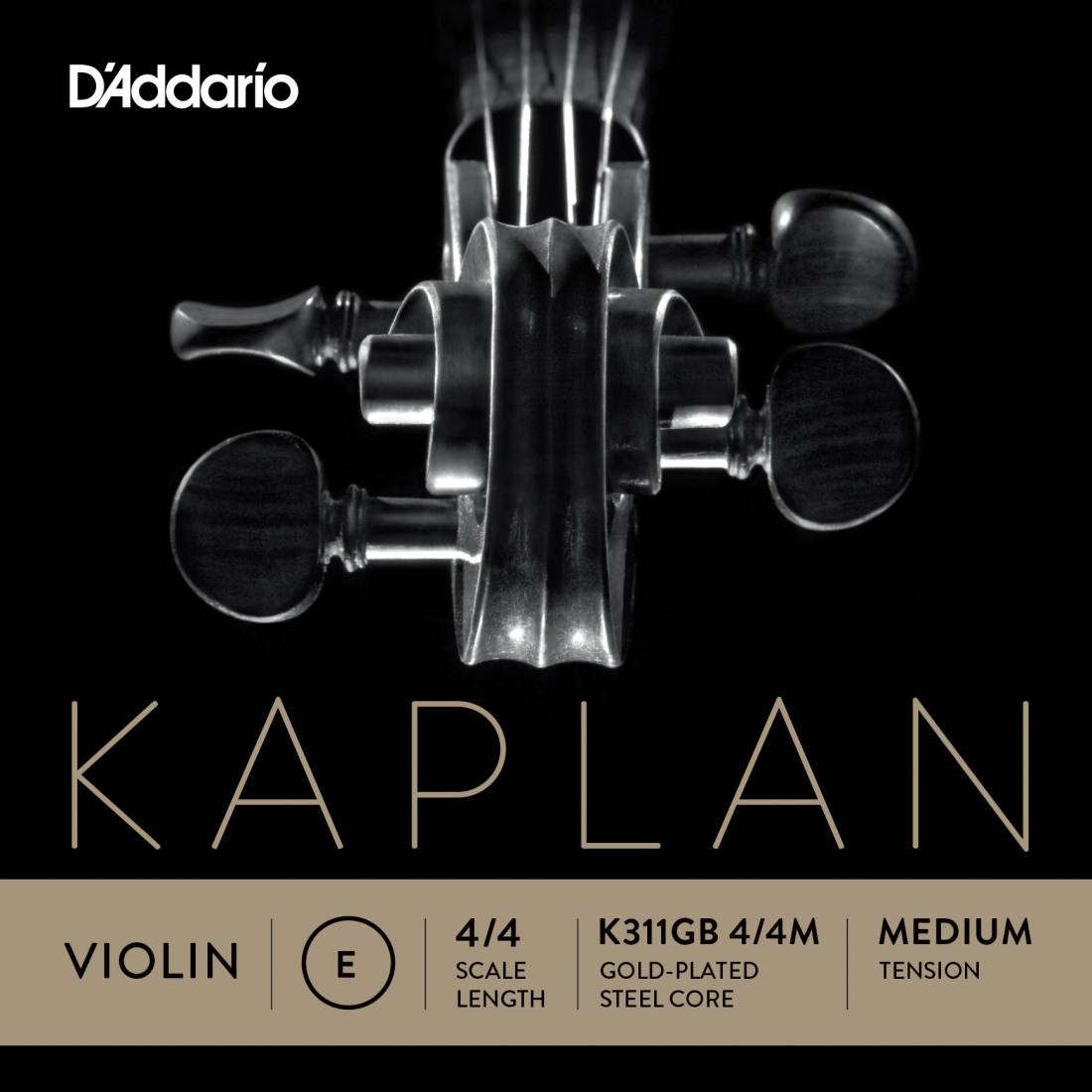 K311GB 4/4M - Kaplan Gold-Plated Ball End Violin Single E String, 4/4 Scale, Medium Tension