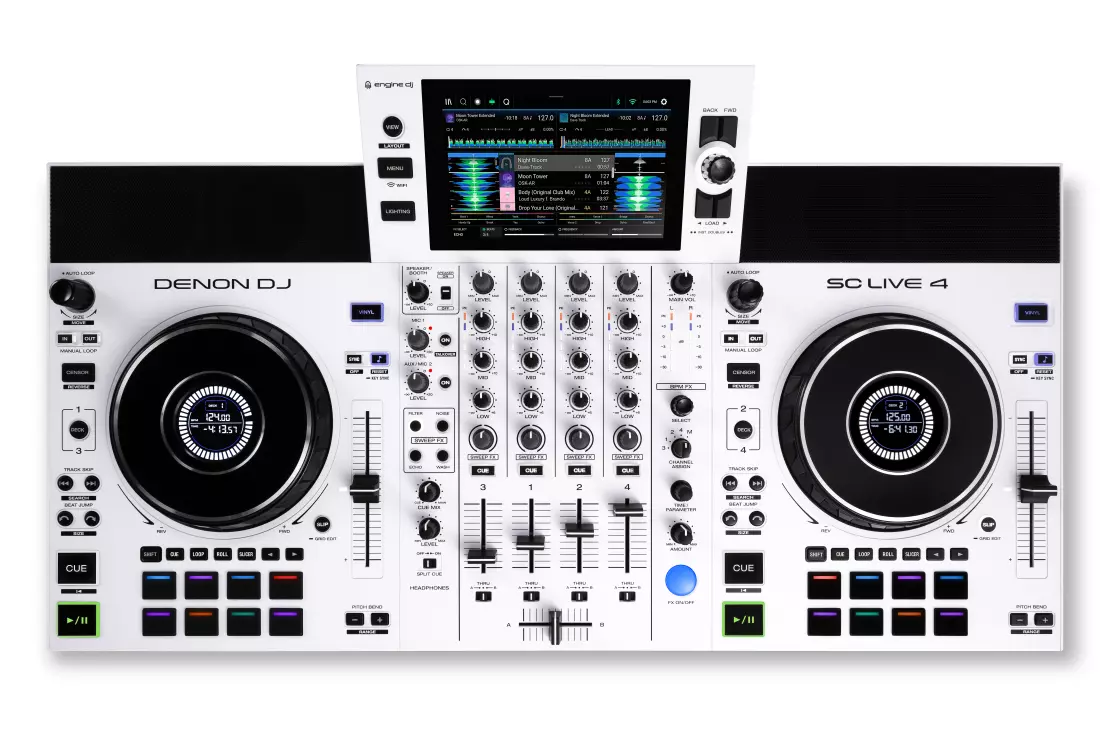 SC LIVE 4 4-Channel Standalone DJ Controller with 7\'\' Screen - White