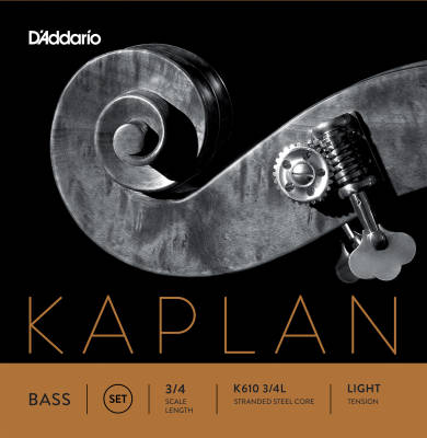 DAddario Orchestral - K610 3/4L - Kaplan Bass String Set, 3/4 Scale, Light Tension