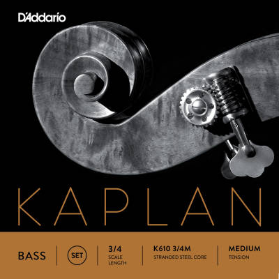 DAddario Orchestral - K610 3/4M - Kaplan Bass String Set, 3/4 Scale, Medium Tension