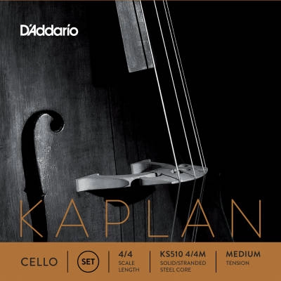 DAddario Orchestral - KS510 4/4M - Kaplan Cello String Set, 4/4 Scale, Medium Tension