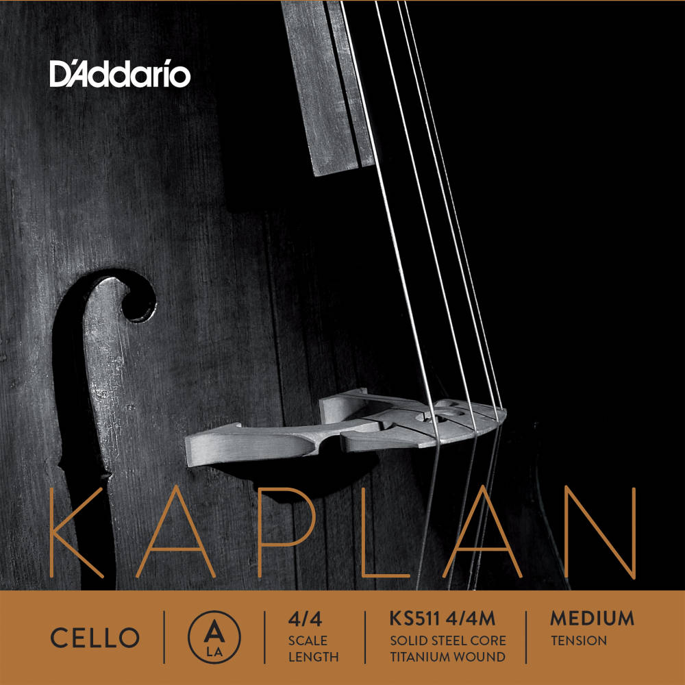 KS511 4/4M - Kaplan Cello Single A String, 4/4 Scale, Medium Tension