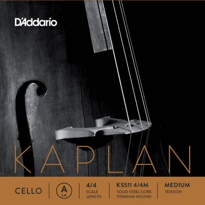 DAddario Orchestral - KS511 4/4M - Kaplan Cello Single A String, 4/4 Scale, Medium Tension