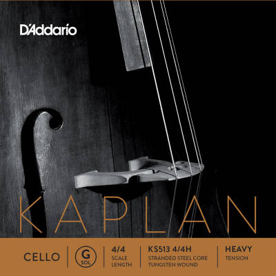 DAddario Orchestral - KS513 4/4H - Kaplan Cello Single G String, 4/4 Scale, Heavy Tension