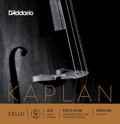 KS513 4/4M - Kaplan Cello Single G String, 4/4 Scale, Medium Tension