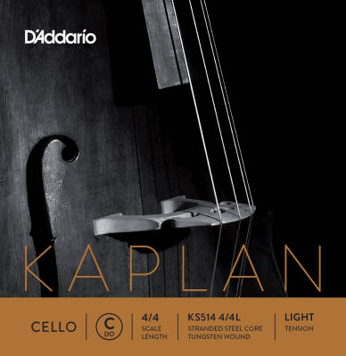 KS514 4/4L - Kaplan Cello Single C String, 4/4 Scale, Light Tension
