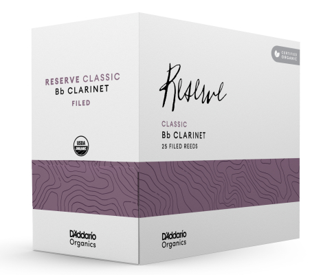 DAddario Woodwinds - Organic Reserve Classic Bb Clarinet Reeds - Size 3.5, 25 Pack