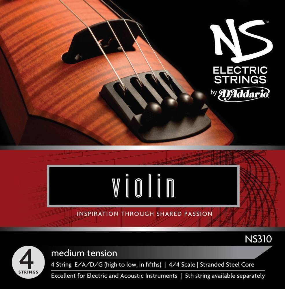 NS310 - NS Electric Violin String Set, 4/4 Scale, Medium Tension