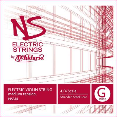 DAddario Orchestral - NS314 - NS Electric Violin Single G String, 4/4 Scale, Medium Tension