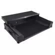 Flight Style Road Case For RANE Four or RANE Performer DJ Controller with Laptop Shelf 1U Rack Space LED and Wheels - Black