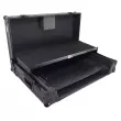 Flight Style Road Case For RANE Four or RANE Performer DJ Controller with Laptop Shelf 1U Rack Space LED and Wheels - Black