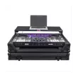 Flight Style Road Case For RANE Four or RANE Performer DJ Controller with Laptop Shelf 1U Rack Space LED and Wheels - Black