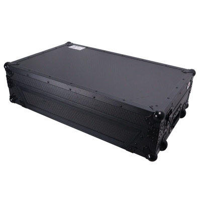 Flight Style Road Case For RANE Four or RANE Performer DJ Controller with Laptop Shelf 1U Rack Space LED and Wheels - Black