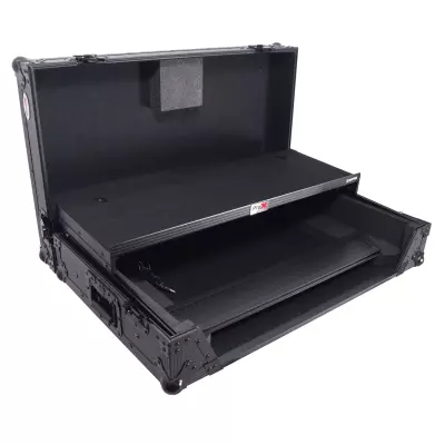 ProX - ATA Flight Style Road Case for RANE Four / RANE Performer DJ Controller with Laptop Shelf, 1U Rack Space, LED and Wheels - Black