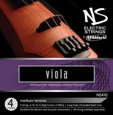 DAddario Orchestral - NS410 - NS Electric Viola String Set, Long Scale, Medium Tension