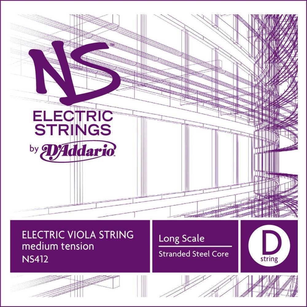 NS412 - D\'Addario NS Electric Viola Single D String, Long Scale, Medium Tension