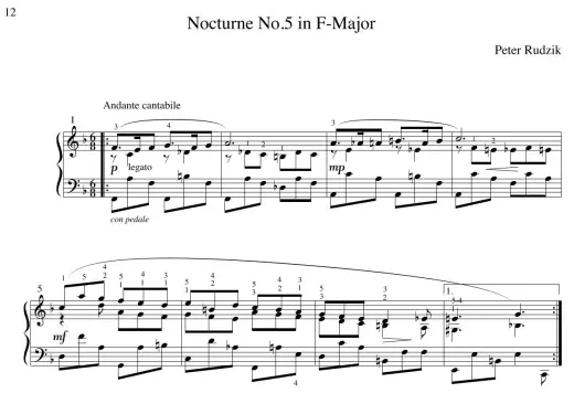 Six Easy Nocturnes in Romantic Style - Rudzik - Piano - Book