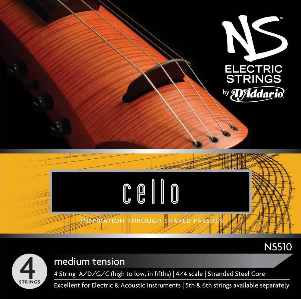 NS510 - D\'Addario NS Electric Cello String Set, 4/4 Scale, Medium Tension