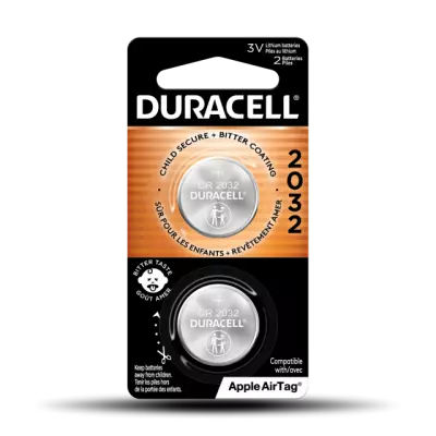 Duracell - 2032 Lithium Coin Battery with Bitter Coating (2 Pack)