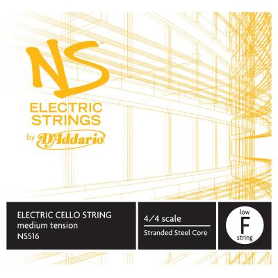 DAddario Orchestral - NS516 - DAddario NS Electric Cello Single Low F String, 4/4 Scale, Medium Tension