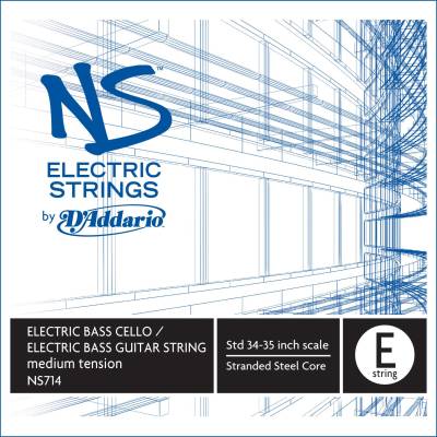 DAddario Orchestral - NS714 - NS Electric Bass/Cello Single E String, 4/4 Scale, Medium Tension