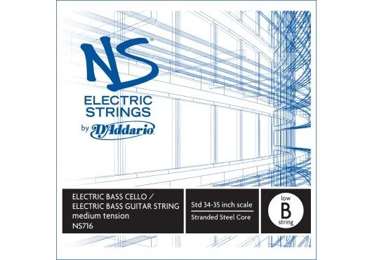 NS716 - D\'Addario NS Electric Bass/Cello Single Low B String, 4/4 Scale, Medium Tension