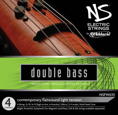 DAddario Orchestral - NSFW610 - DAddario NS Electric Contemporary Bass String Set, 3/4 Scale, Medium Tension