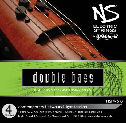 DAddario Orchestral - NSFW610 - DAddario NS Electric Contemporary Bass String Set, 3/4 Scale, Medium Tension