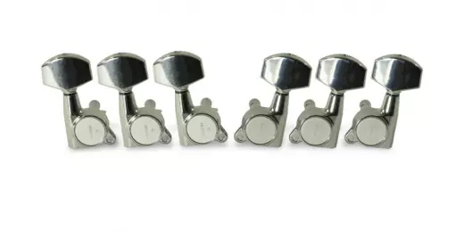 WD Music - 3 Per Side Mini Tuning Machines with Large Buttons - Chrome