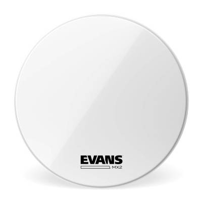 BD18MX2W - Evans MX2 White Marching Bass Drum Head, 18 Inch