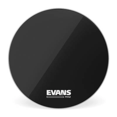 Evans - MX2 Black Marching Bass Drum Head, 22 Inch