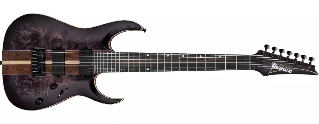 RGA Premium 7-String Electric Guitar w/ Bag - Deep Twilight Burst Low Gloss