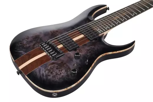 RGA Premium 7-String Electric Guitar w/ Bag - Deep Twilight Burst Low Gloss