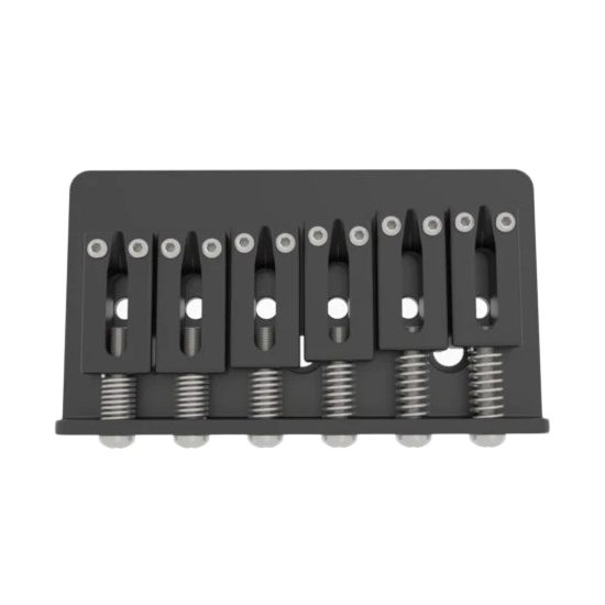 6 String Hardtail Guitar Bridge - Black