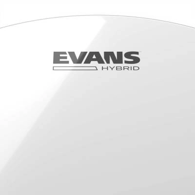 SB14MHW - Evans Hybrid White Marching Snare Drum Head, 14 Inch